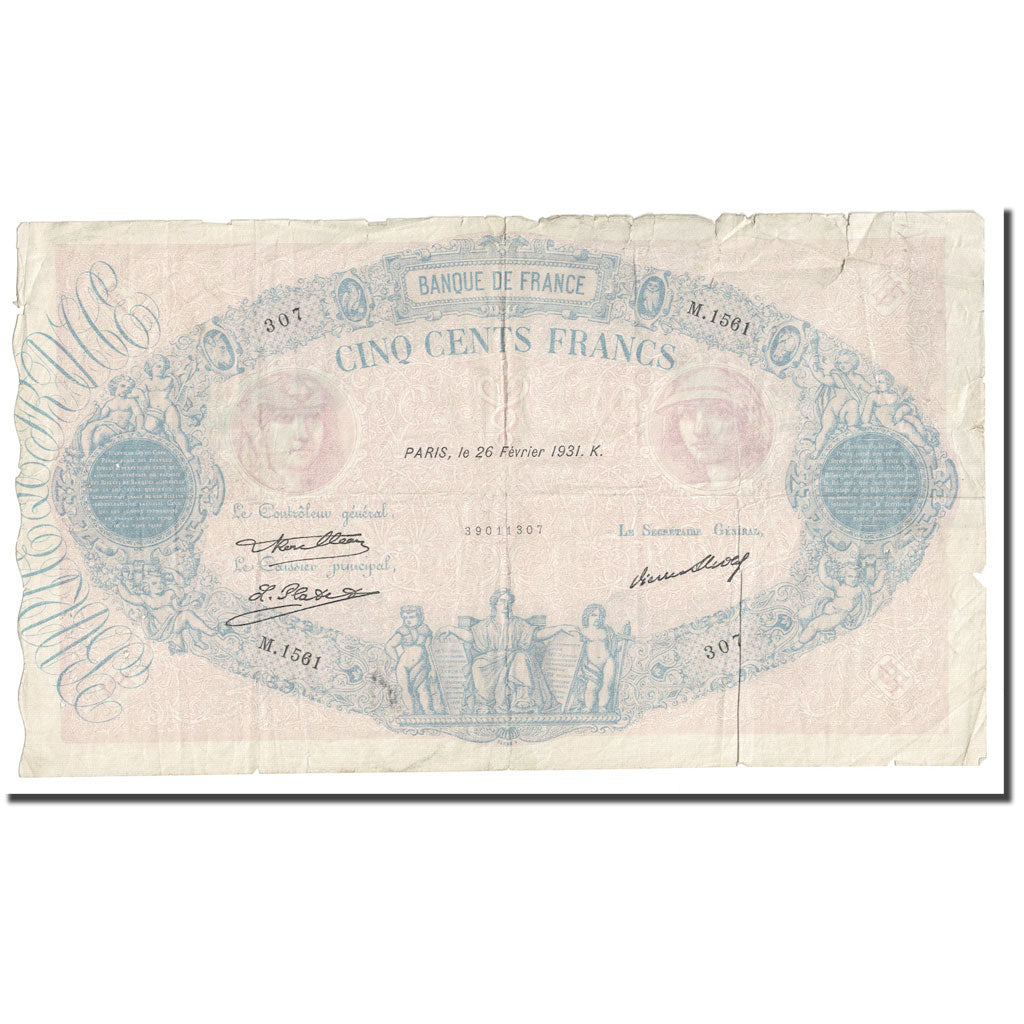 Frankreich, 500 Francs, Bleu et Rose, 1931, 1931-02-26, SGE, Fayette:30.34