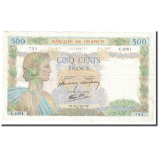 France, 500 Francs, La Paix, 1942, 1942-07-16, TB+, Fayette:32.37, KM:95b