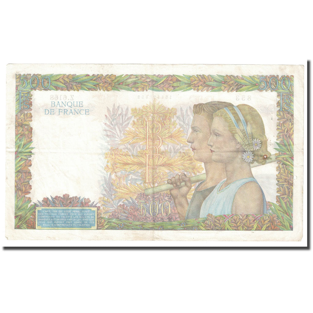 Frankreich, 500 Francs, La Paix, 1942, 1942-07-09, S, Fayette:46.36, KM:95b