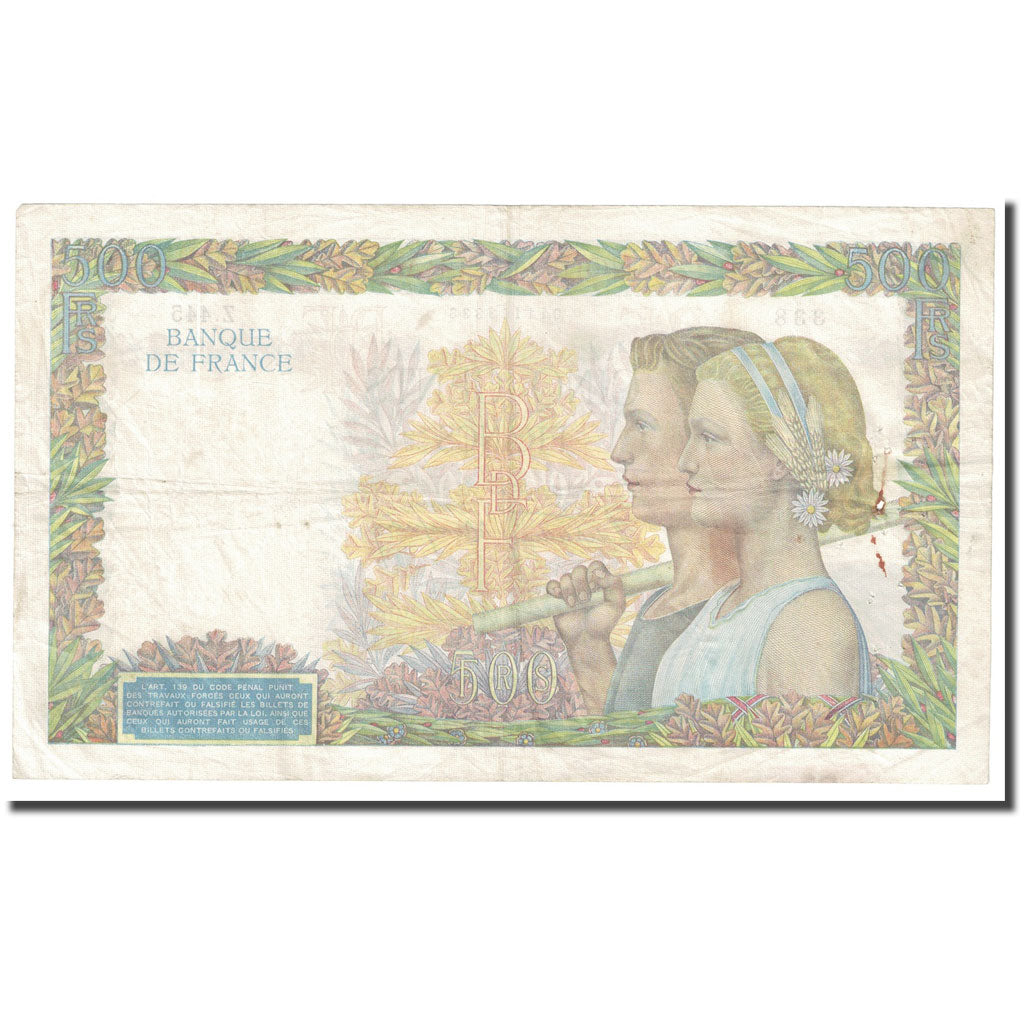 Frankreich, 500 Francs, La Paix, 1940, 1940-05-16, SGE+, KM:95a