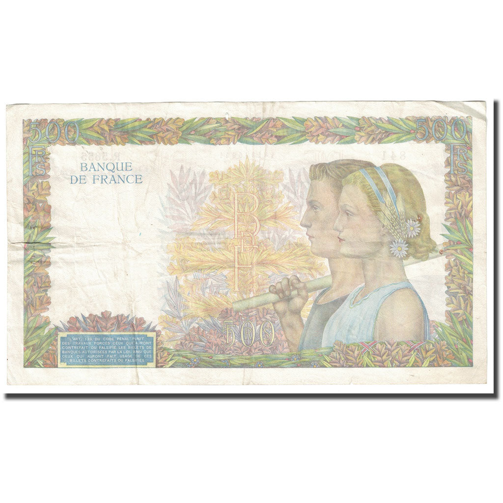 Francia, 500 Francs, La Paix, 1942, 1942-04-09, MB, Fayette:32.34, KM:95b