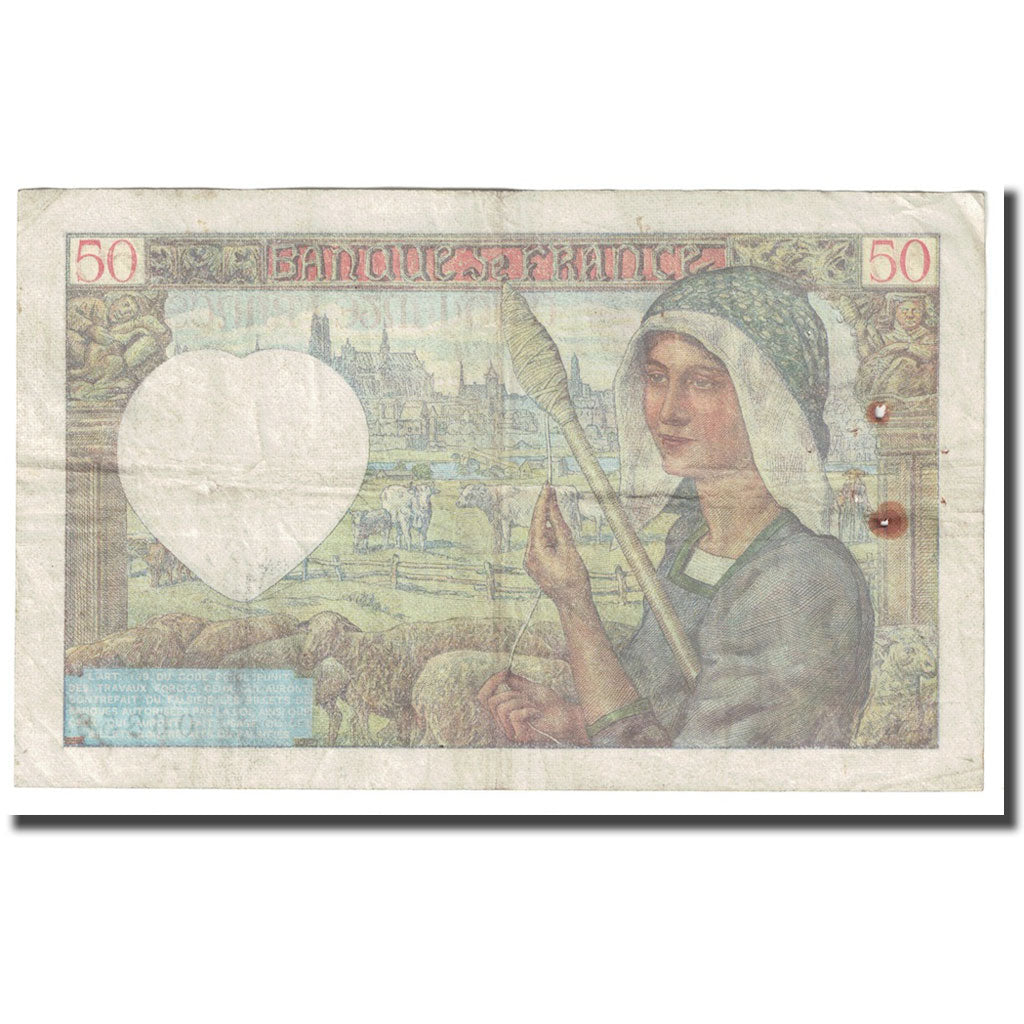 Frankrijk, 50 Francs, Jacques Coeur, 1941, 1941-04-24, B, Fayette:19.09, KM:93