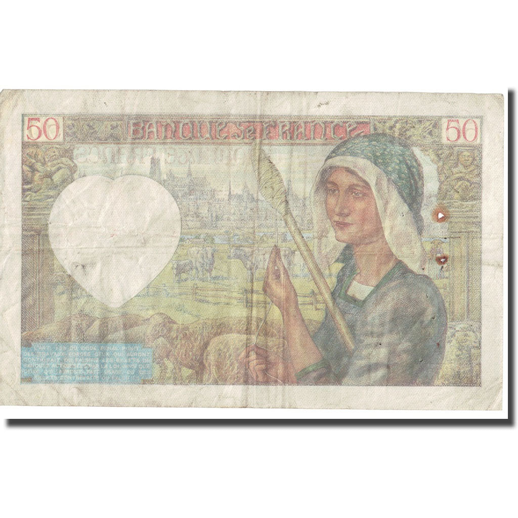 Francja, 50 Francs, Jacques Coeur, 1941, 1941-07-17, G(4-6), Fayette:19.12