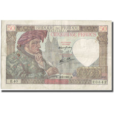 Frankrijk, 50 Francs, Jacques Coeur, 1941, 1941-02-13, B, Fayette:19.06, KM:93