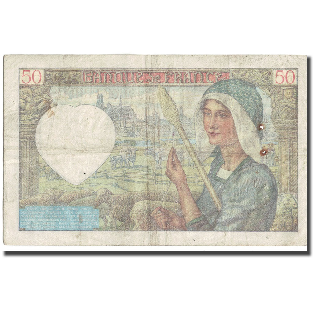 Frankrijk, 50 Francs, Jacques Coeur, 1941, 1941-02-13, B, Fayette:19.06, KM:93