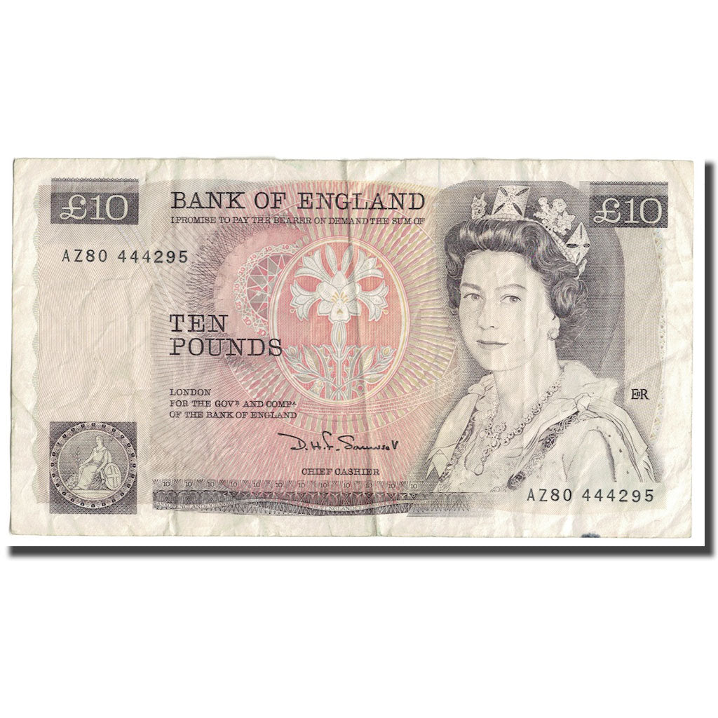 Geldschein, Großbritannien, 10 Pounds, Undated (1975-92), KM:379b, SGE+