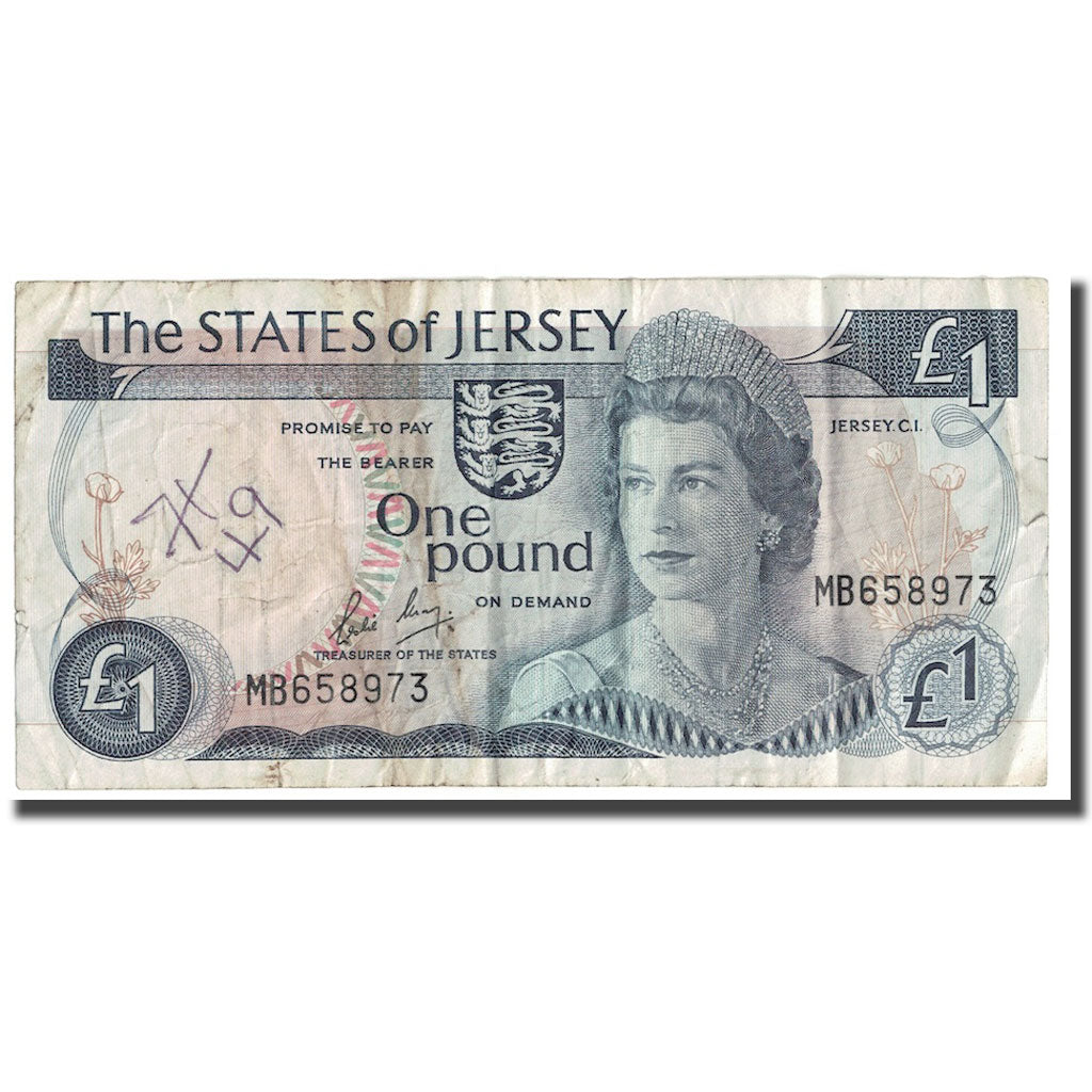 Banconote, Jersey, 1 Pound, Undated (1976-1988), KM:11b, B