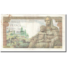 Francia, 1000 Francs, Déesse Déméter, 1943, 1943-01-07, B+, Fayette:40.15