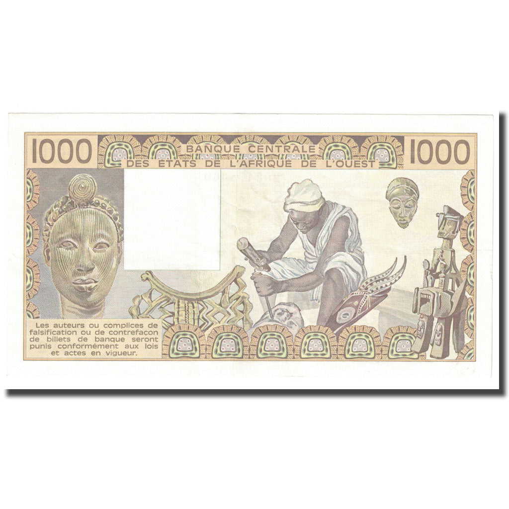 Billet, West African States, 1000 Francs, 1986, KM:807Tg, TTB