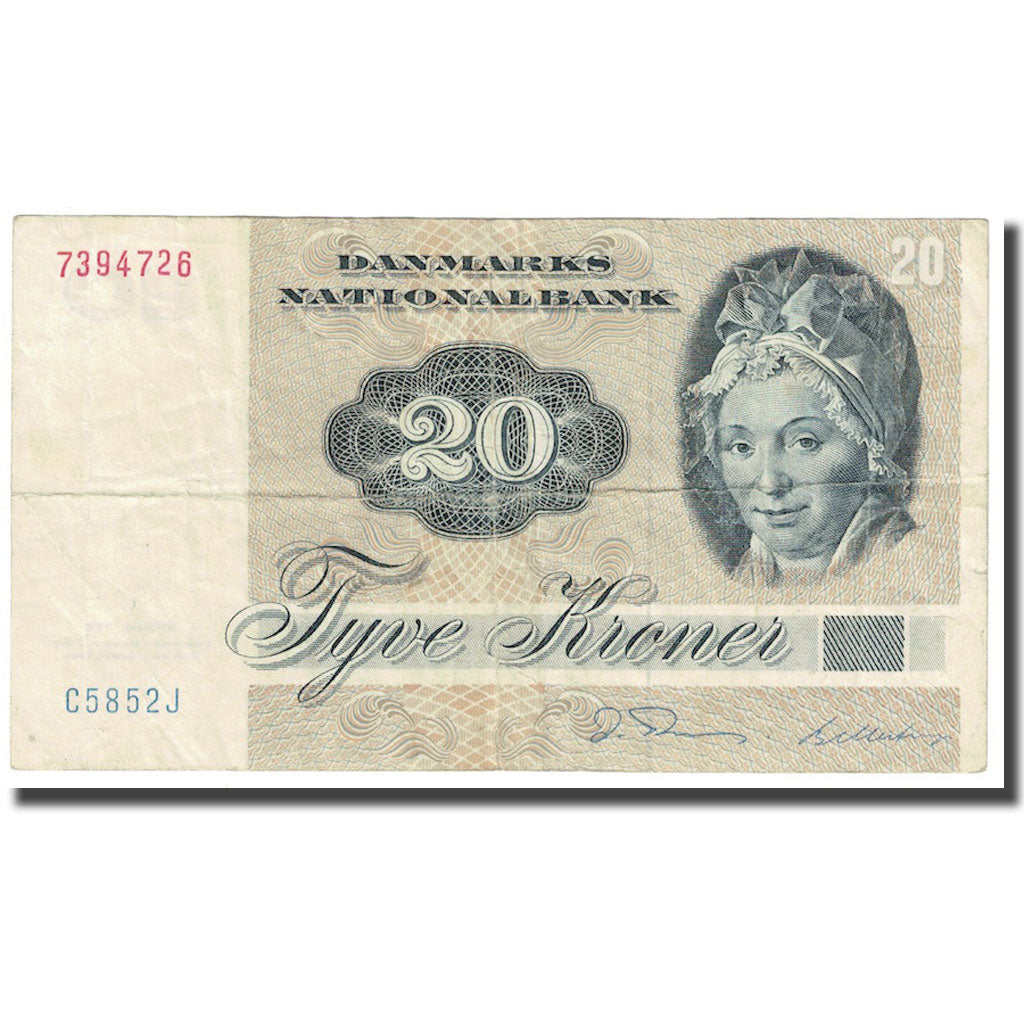 Billet, Danemark, 20 Kroner, 1972, 1936-04-07, KM:49a, TB+