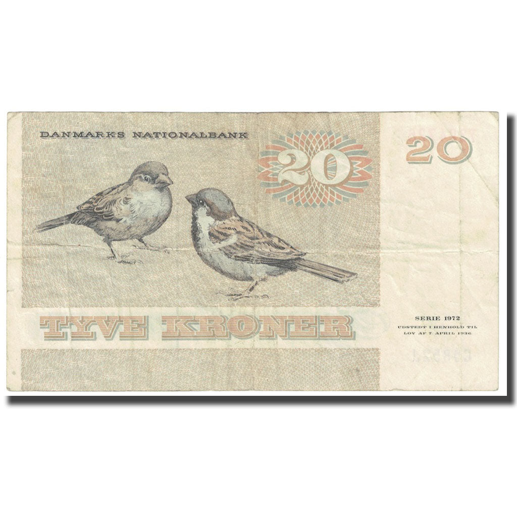 Billet, Danemark, 20 Kroner, 1972, 1936-04-07, KM:49a, TB+