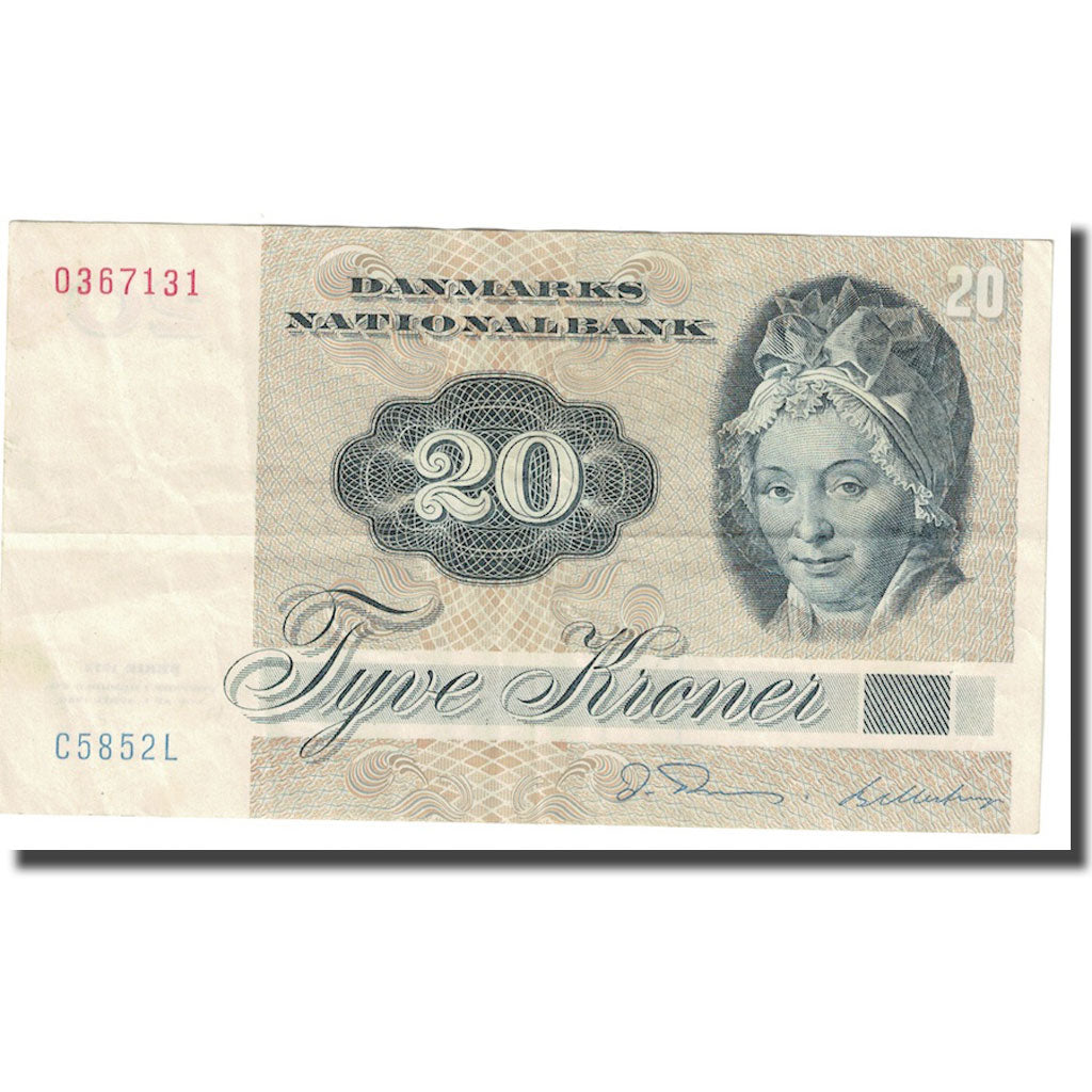 Banconote, Danimarca, 20 Kroner, 1972, 1936-04-07, KM:49a, BB
