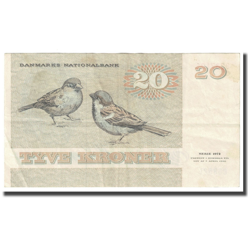 Banconote, Danimarca, 20 Kroner, 1972, 1936-04-07, KM:49a, BB