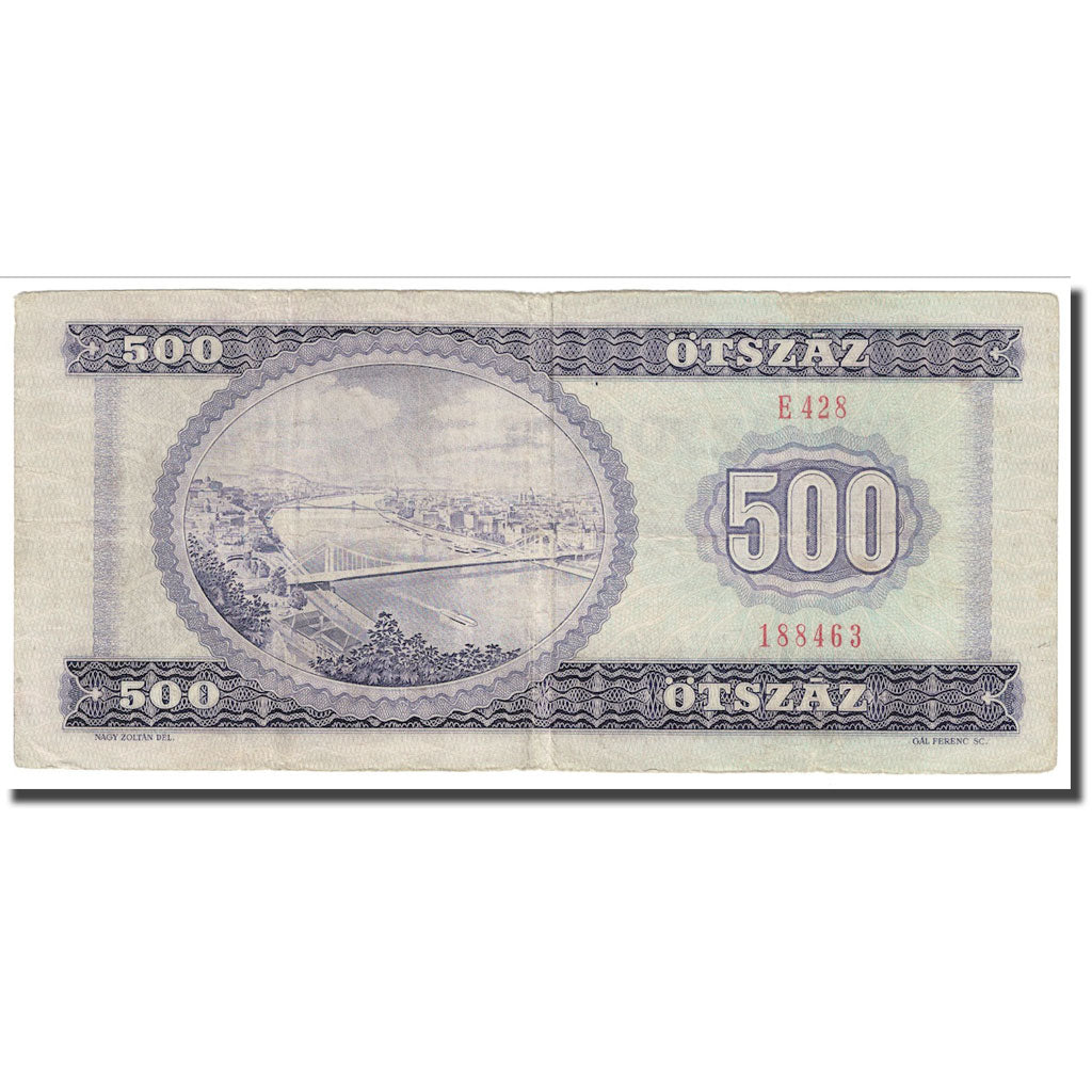 Billet, Hongrie, 500 Forint, 1975, 1975-10-28, KM:172b, TB