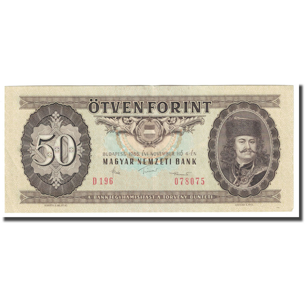Banknot, Węgry, 50 Forint, 1986, 1986-11-04, KM:170g, AU(50-53)