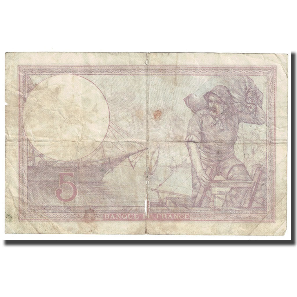 Frankrijk, 5 Francs, Violet, 1922, 1922-07-26, B, Fayette:3.6, KM:72c
