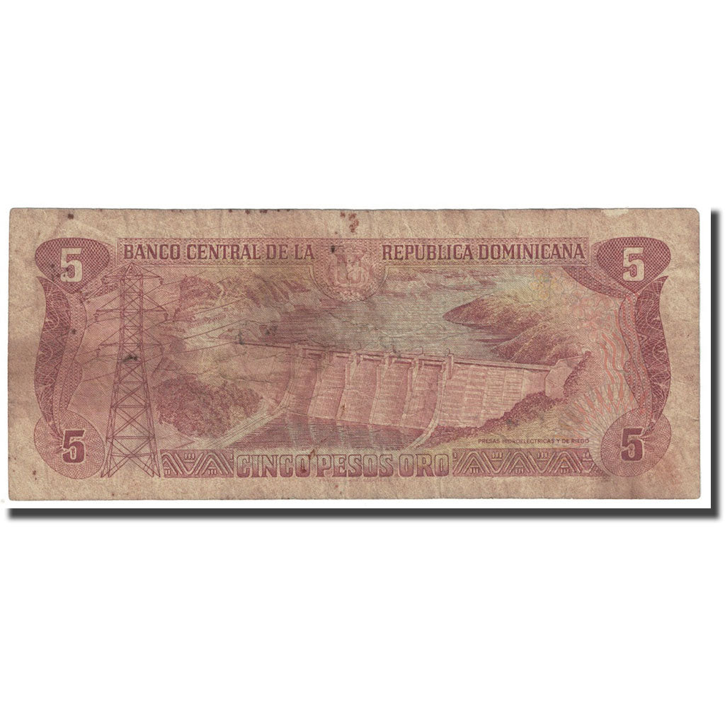Banknote, Dominican Republic, 5 Pesos Oro, 1996, KM:152a, VG(8-10)