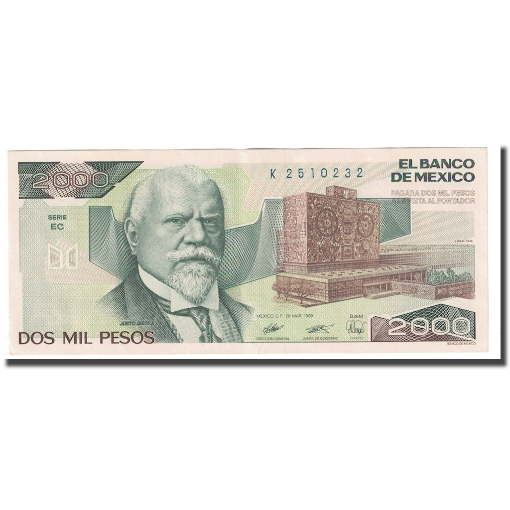 Banconote, Messico, 2000 Pesos, 1989, 1989-03-28, KM:86c, SPL