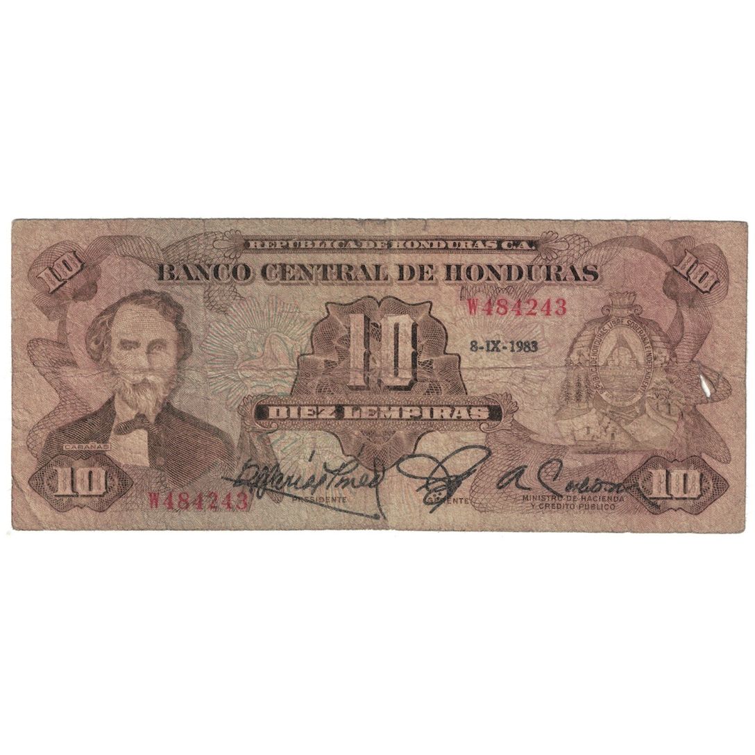 Billete, 10 Lempiras, 1983, Honduras, 1983-09-08, KM:64b, RC