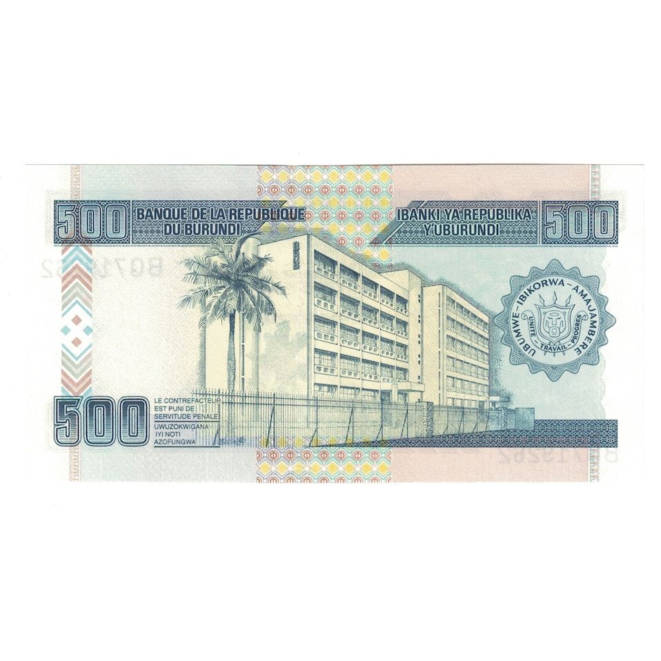 Billet, Burundi, 500 Francs, 2011, 2011-09-01, KM:45b, NEUF
