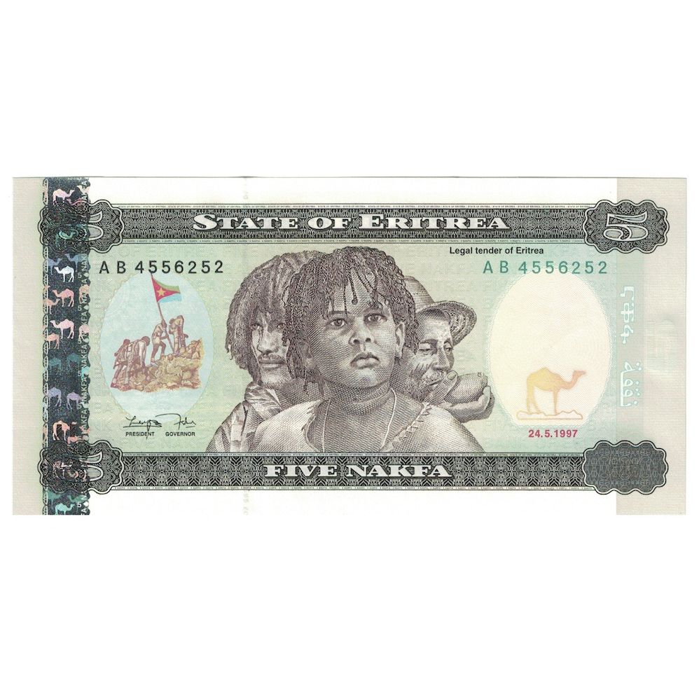 Banknote, Eritrea, 5 Nakfa, 1997, 1997-05-24, KM:2, UNC(65-70)