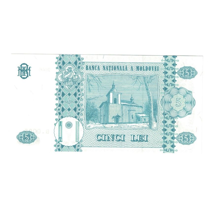 Billete, 5 Lei, 2006, Moldova, KM:9d, UNC