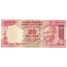 Banknot, India, 20 Rupees, 2009, KM:96d, UNC(65-70)