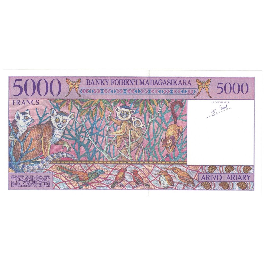 Billet, Madagascar, 5000 Francs = 1000 Ariary, 1994-1995, Undated (1995)