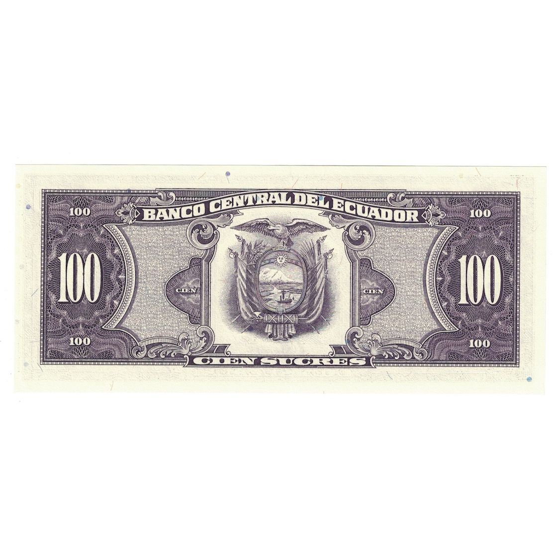 Banknot, Ekwador, 100 Sucres, 1990, 1990-04-20, KM:123, UNC(65-70)