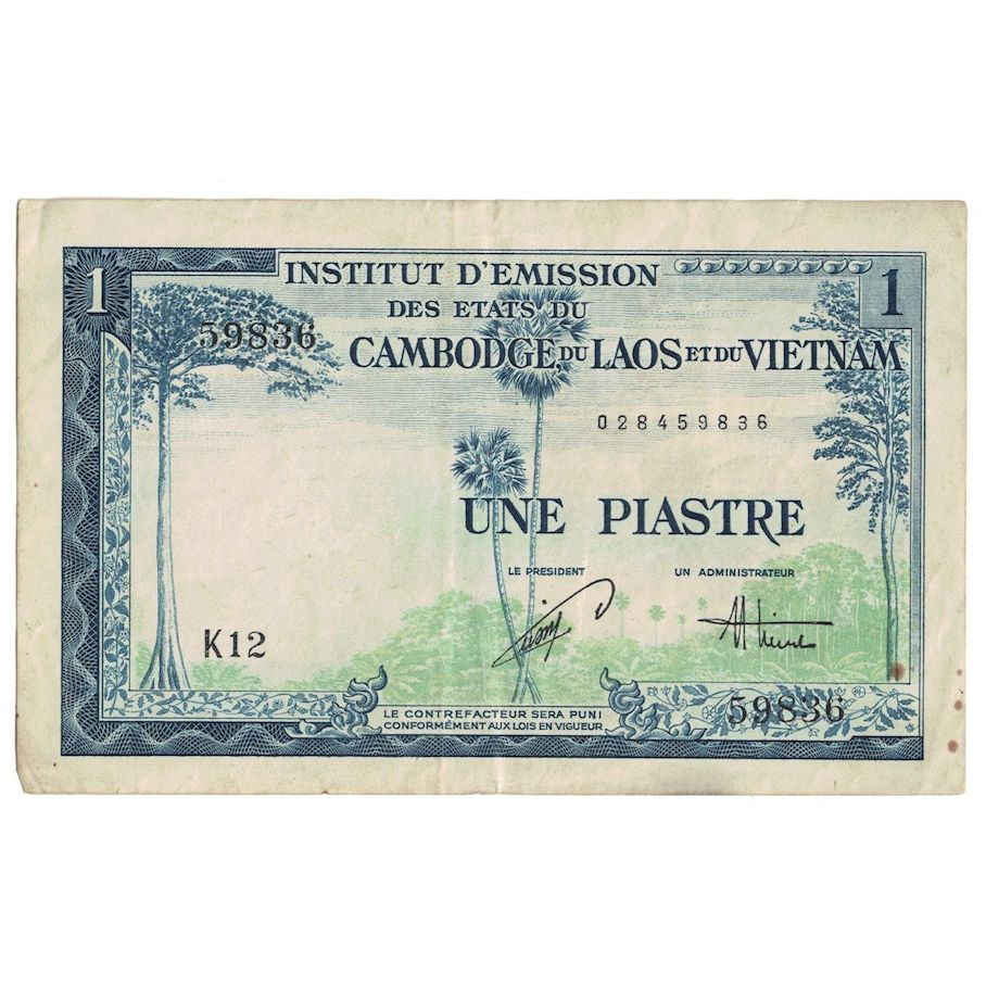 Banknote, FRENCH INDO-CHINA, 1 Piastre = 1 Dong, Undated (1954), KM:105