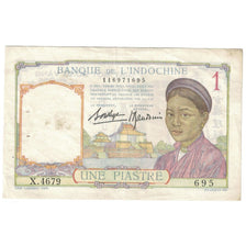 Banknot, FRANCUSKIE INDOCHINY, 1 Piastre, Undated (1932), KM:52, EF(40-45)