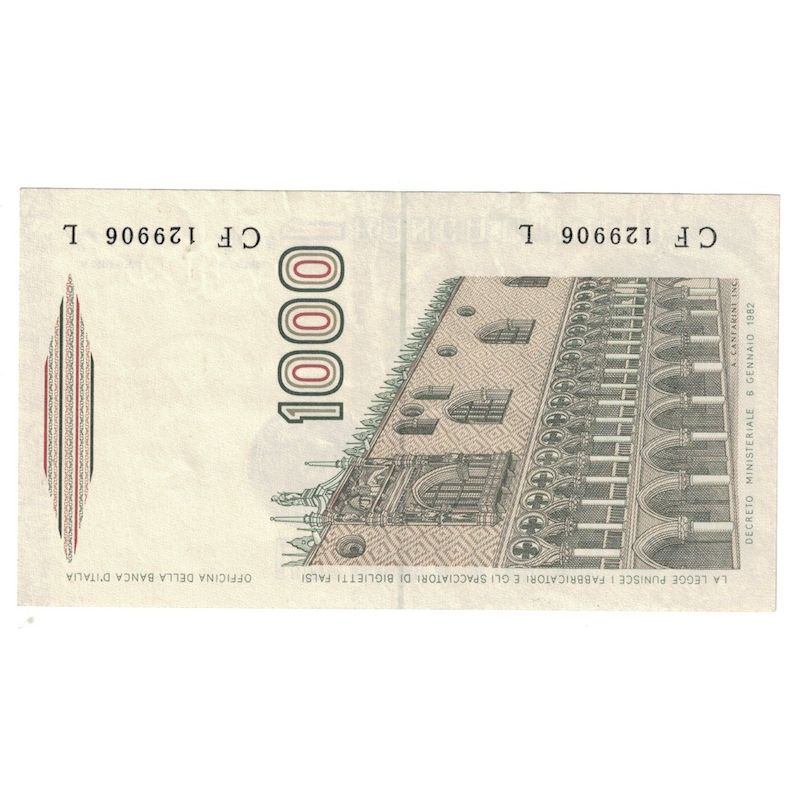 Nota, Itália, 1000 Lire, 1982, 1982-01-06, KM:109b, UNC(60-62)
