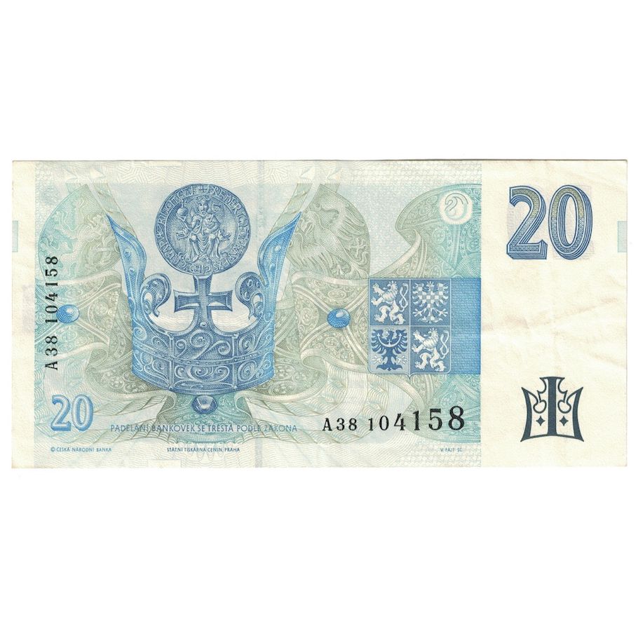 Banconote, Repubblica Ceca, 20 Korun, 1994, KM:10a, SPL-