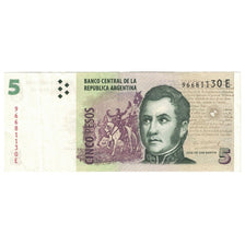 Banknote, Argentina, 5 Pesos, Undated (1998-2003), KM:347, AU(50-53)