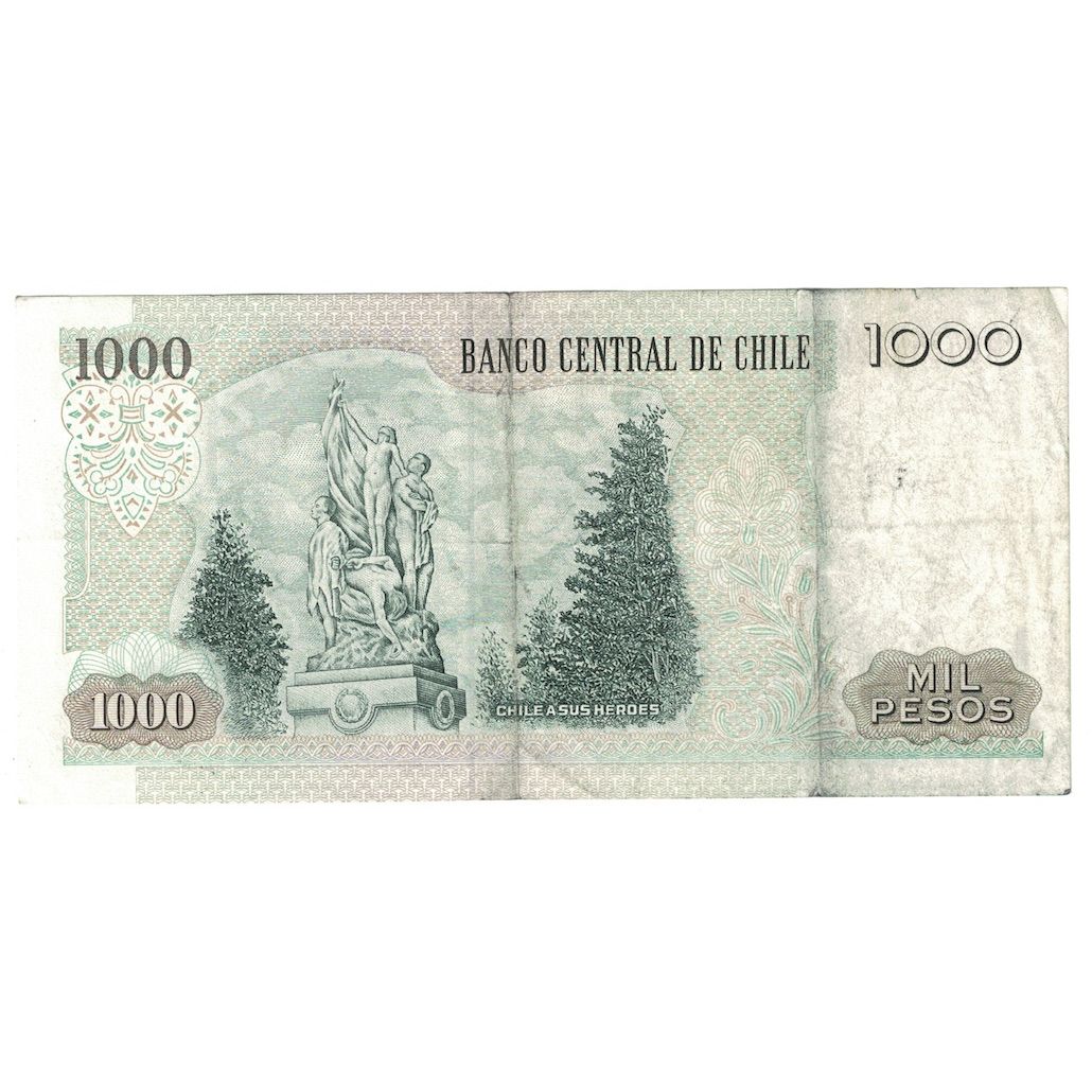 Billete, 1000 Pesos, 2008, Chile, KM:154g, MBC