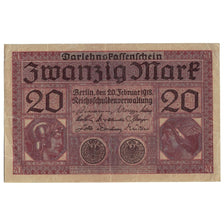 Banknote, Germany, 20 Mark, 1918, 1918-02-20, KM:57, VF(20-25)