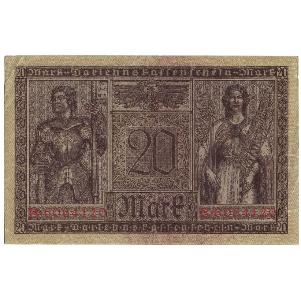 Banknote, Germany, 20 Mark, 1918, 1918-02-20, KM:57, VF(20-25)