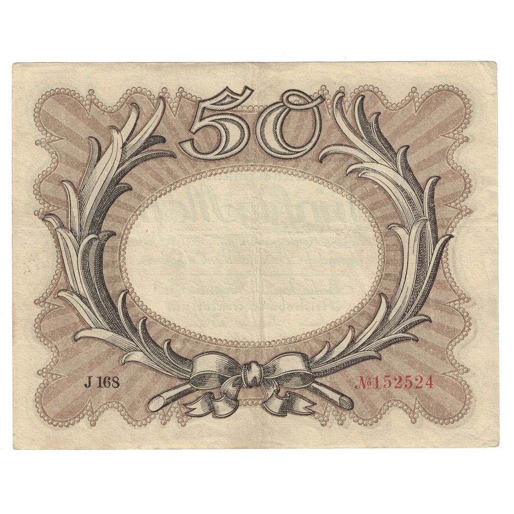 Geldschein, Deutschland, 50 Mark, 1918, 1918-11-30, KM:65, S+