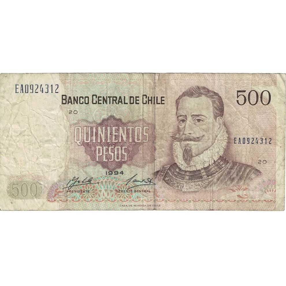 Billete, 500 Pesos, 1994, Chile, KM:153e, RC