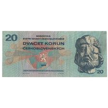 Biljet, Tsjecho-Slowakije, 20 Korun, 1970, KM:92, TTB