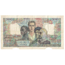 France, 5000 Francs, Empire Français, 1947, 1947-06-12, TB, Fayette:47.60