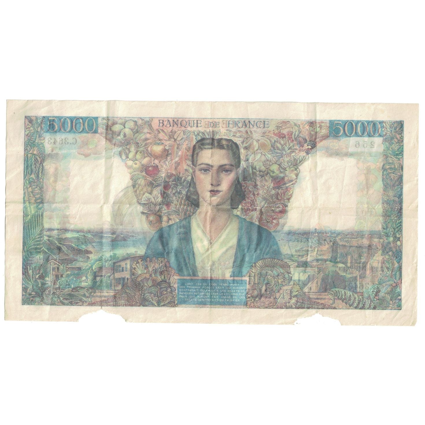Frankreich, 5000 Francs, Empire Français, 1947, 1947-06-12, S, Fayette:47.60