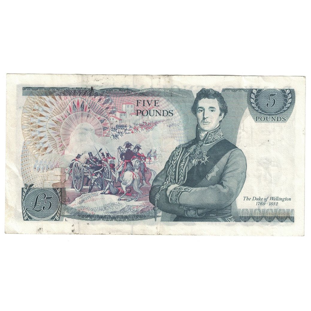 Banknote, Great Britain, 5 Pounds, Undated (1971-91), KM:378a, EF(40-45)