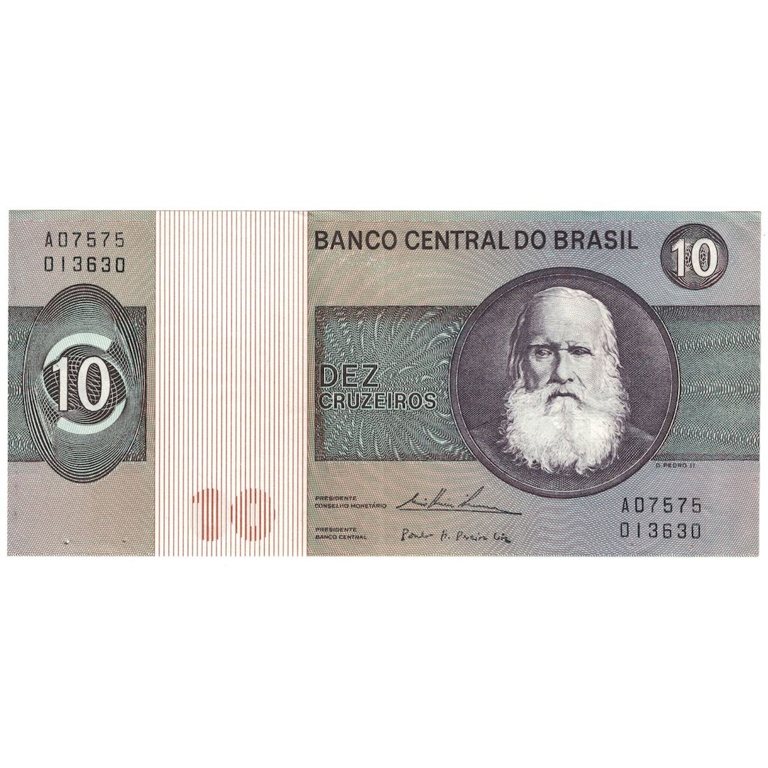 Biljet, Brazilië, 10 Cruzeiros, 1974, KM:193b, TTB+