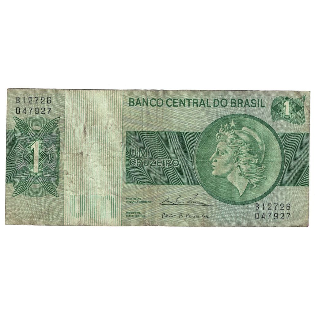 Nota, Brasil, 1 Cruzeiro, 1975, KM:191Ab, F(12-15)