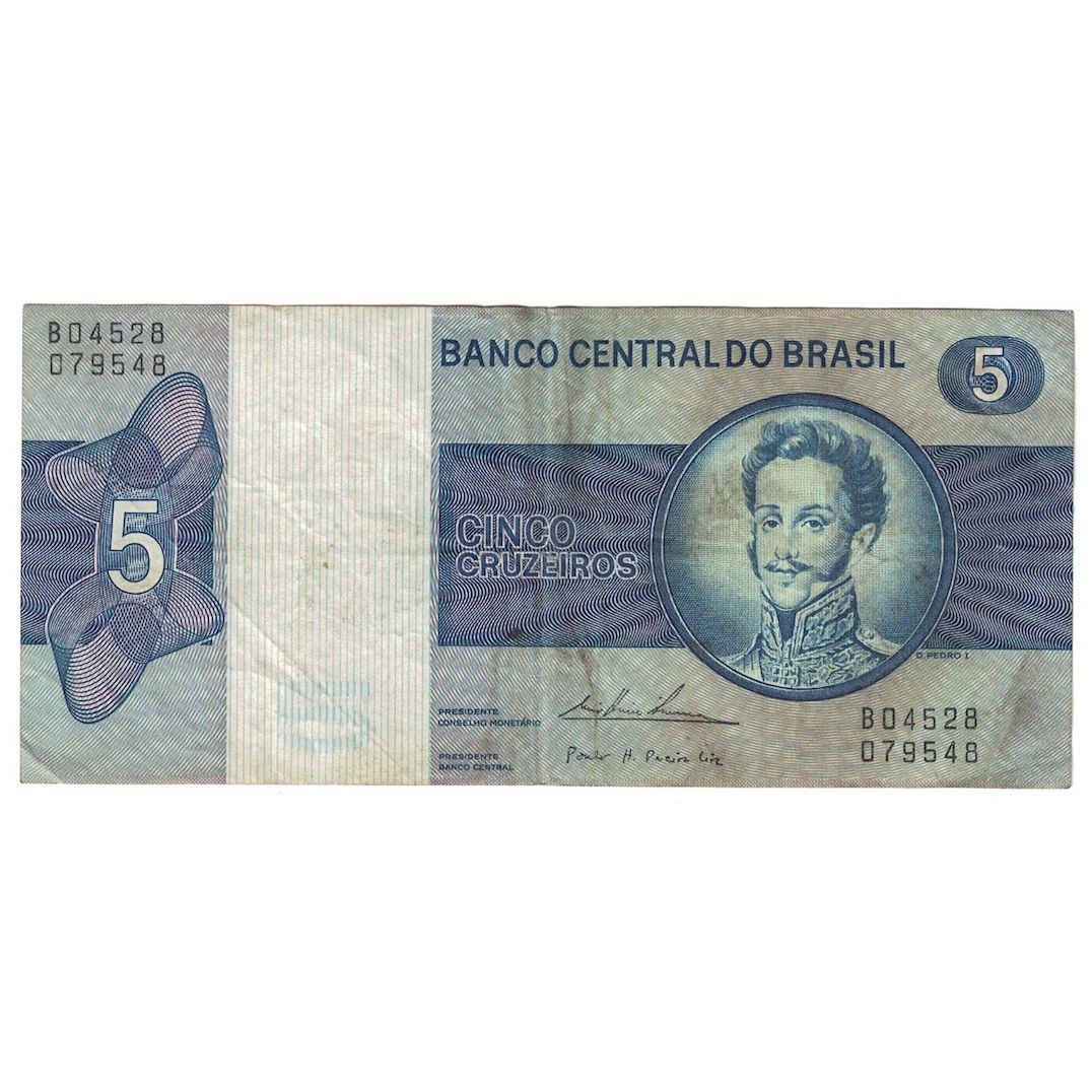 Nota, Brasil, 5 Cruzeiros, UNDATED (1970-80), KM:192b, F(12-15)
