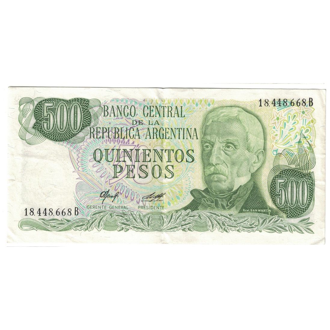 Billete, 500 Pesos, Undated (1974-75), Argentina, KM:298b, BC