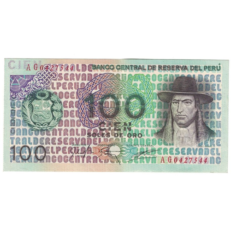 Billete, 100 Soles De Oro, 1976, Perú, 1976-07-22, KM:114, MBC