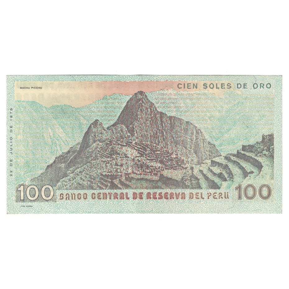 Billete, 100 Soles De Oro, 1976, Perú, 1976-07-22, KM:114, MBC