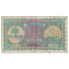 Banconote, Maldive, 1 Rupee, 1960, 1960-06-04, KM:2b, B+